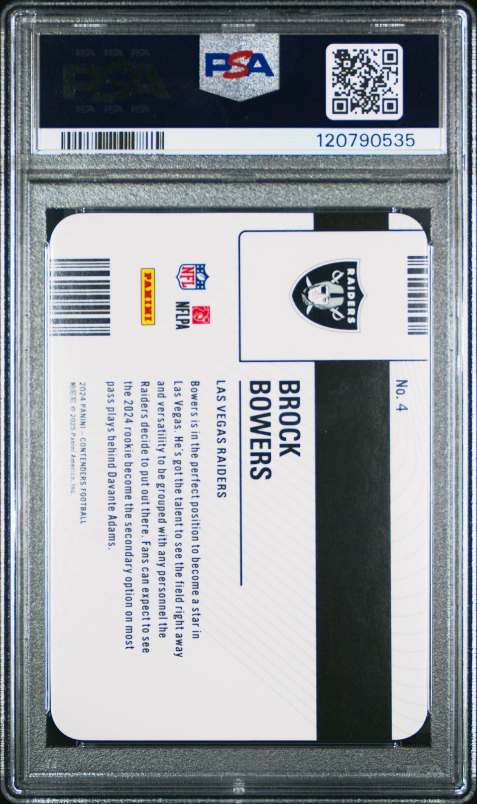2024 Panini Contenders Permit To Dominate #4 Brock Bowers PSA 10
