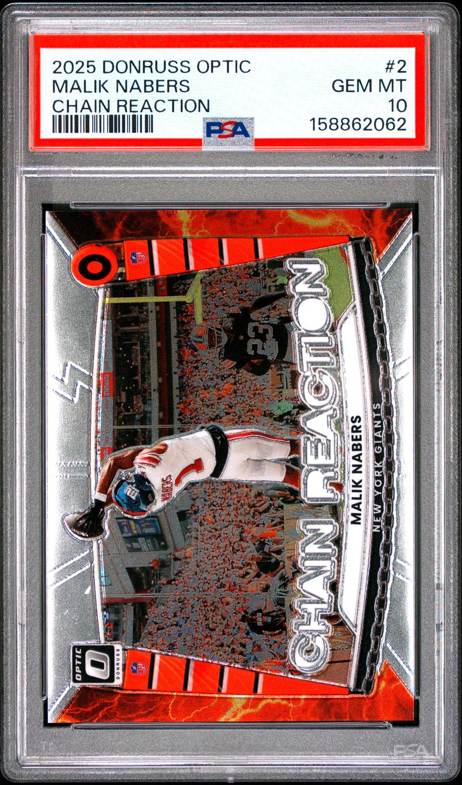 2025 Panini Donruss Optic Chain Reaction #2 Malik Nabers PSA 10