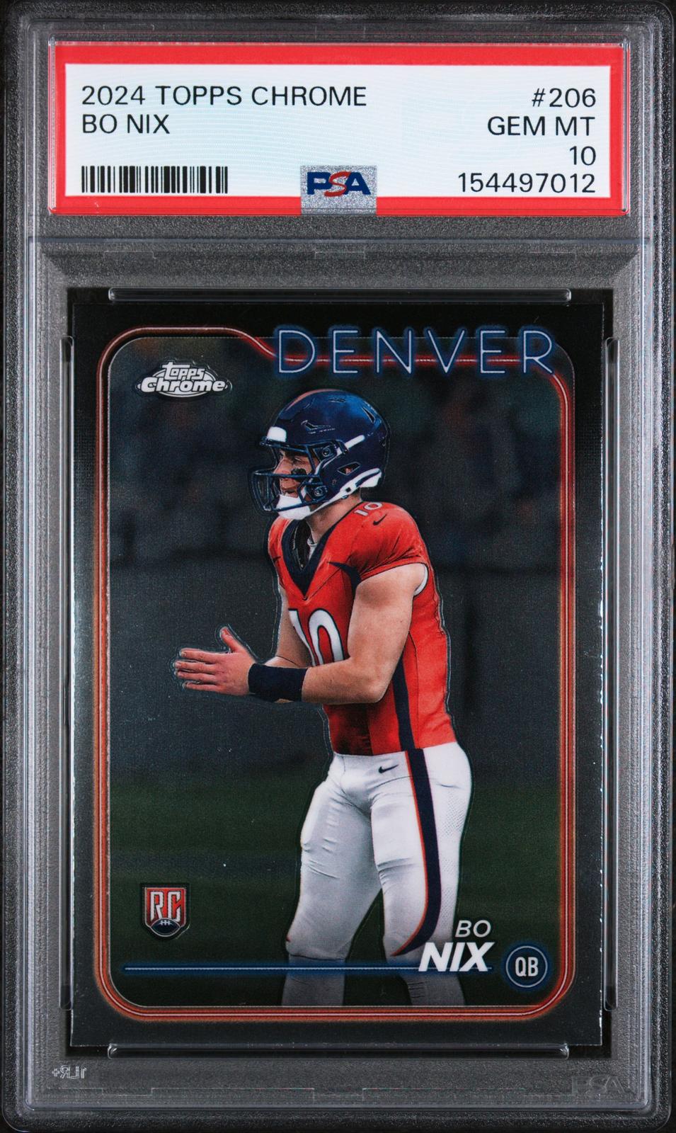 2024 Topps Chrome #206 Bo Nix PSA 10