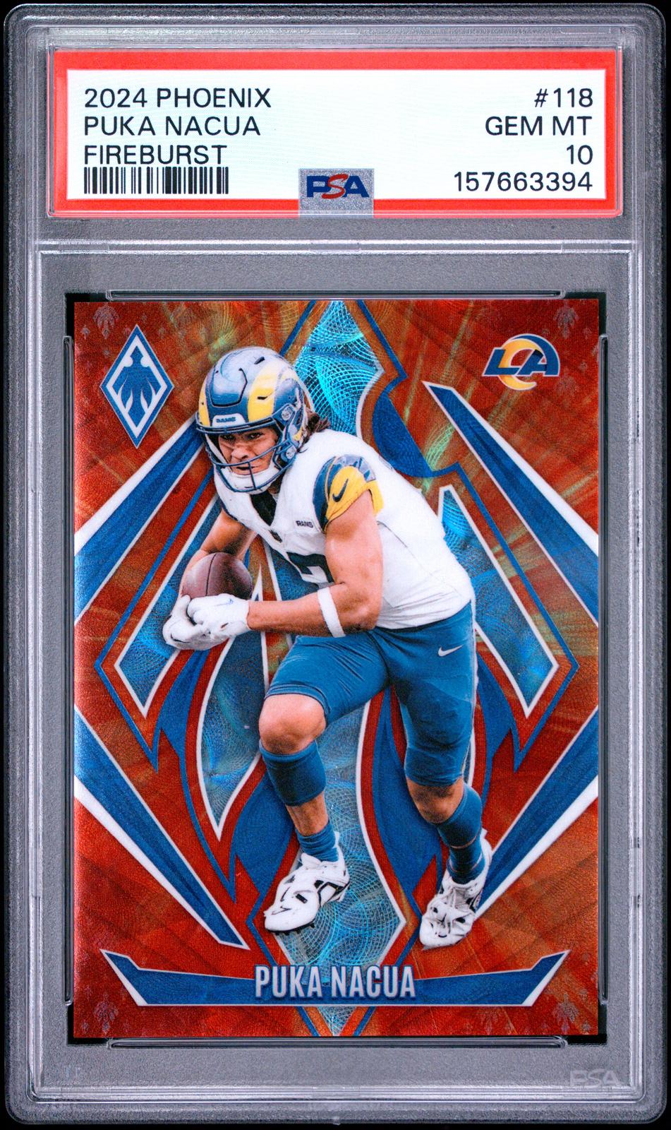 2024 Panini Phoenix #118 Puka Nacua Fireburst PSA 10