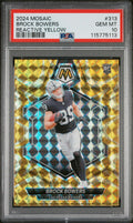 2024 Panini Mosaic #313 Brock Bowers Reactive Yellow PSA 10