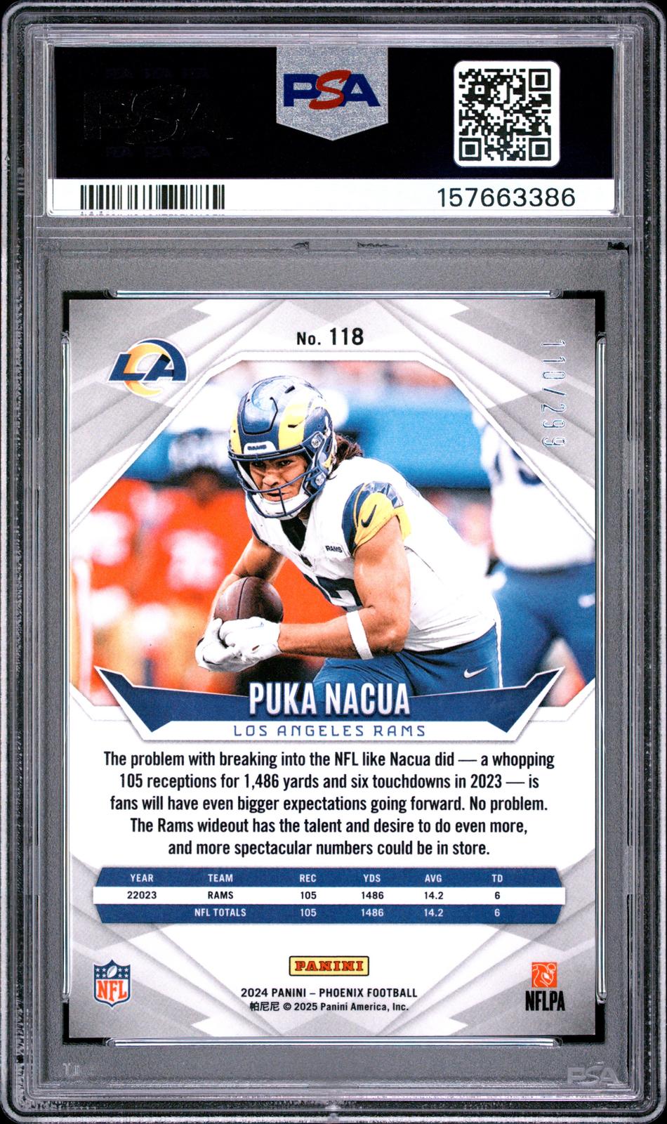 2024 Panini Phoenix #118 Puka Nacua Team Logos PSA 9
