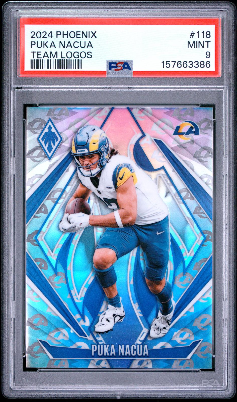 2024 Panini Phoenix #118 Puka Nacua Team Logos PSA 9