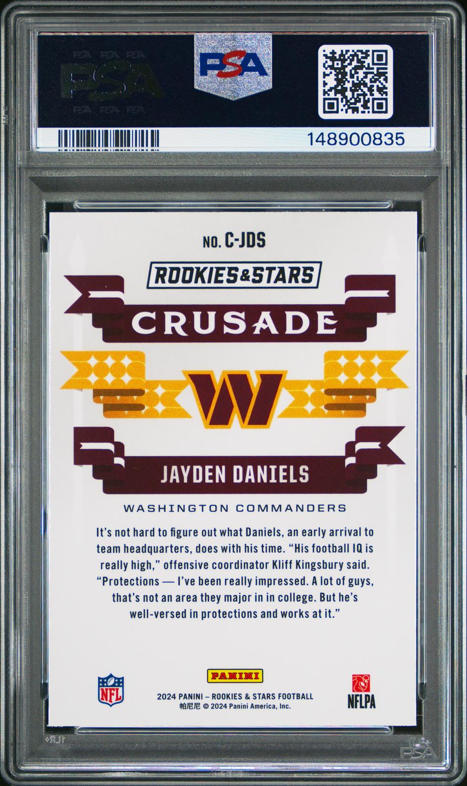 2024 Panini Rookies & Stars Crusade #CJDS Jayden Daniels Crusade-Red PSA 10