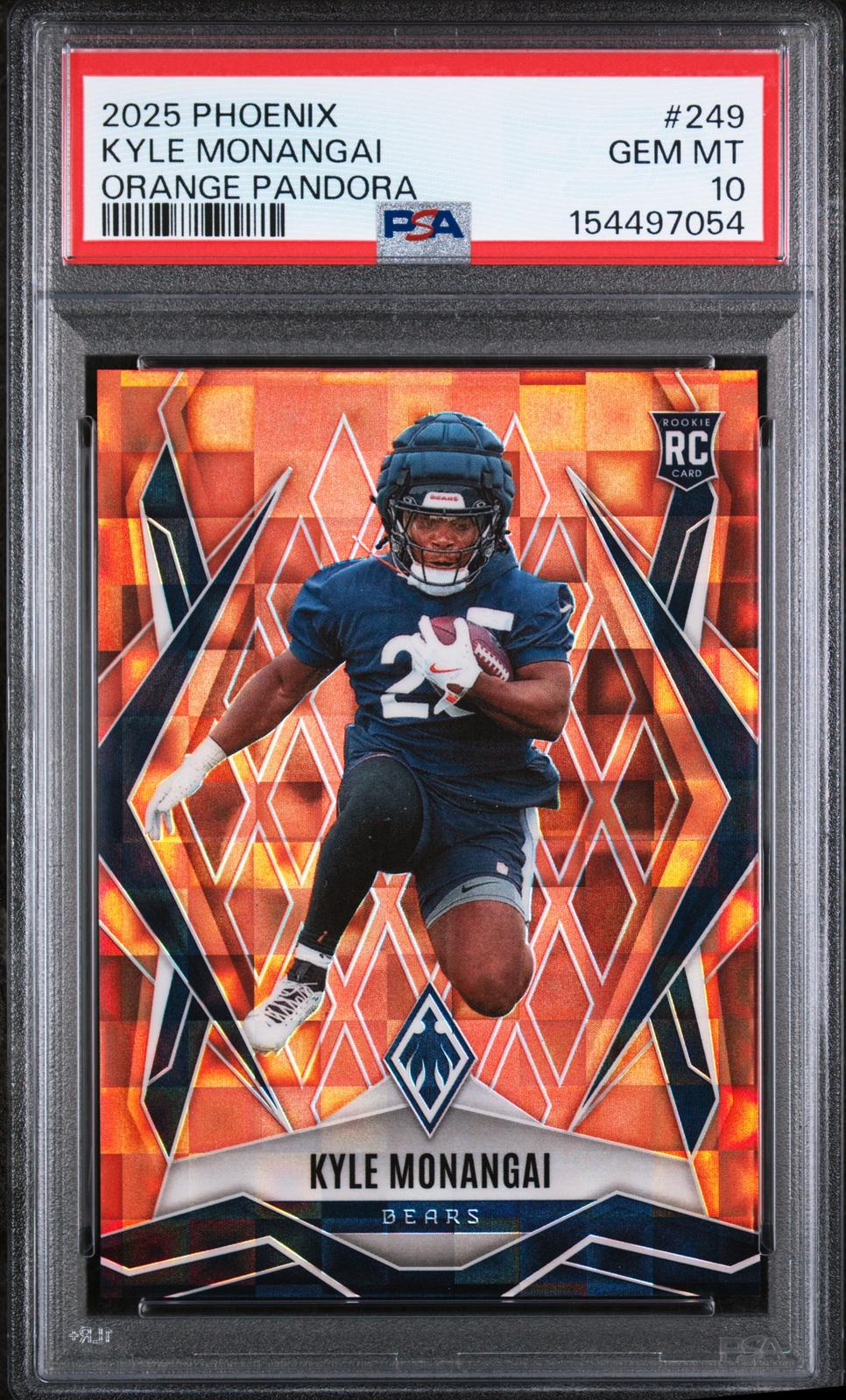 2025 Panini Phoenix #249 Kyle Monangai Orange Pandora PSA 10
