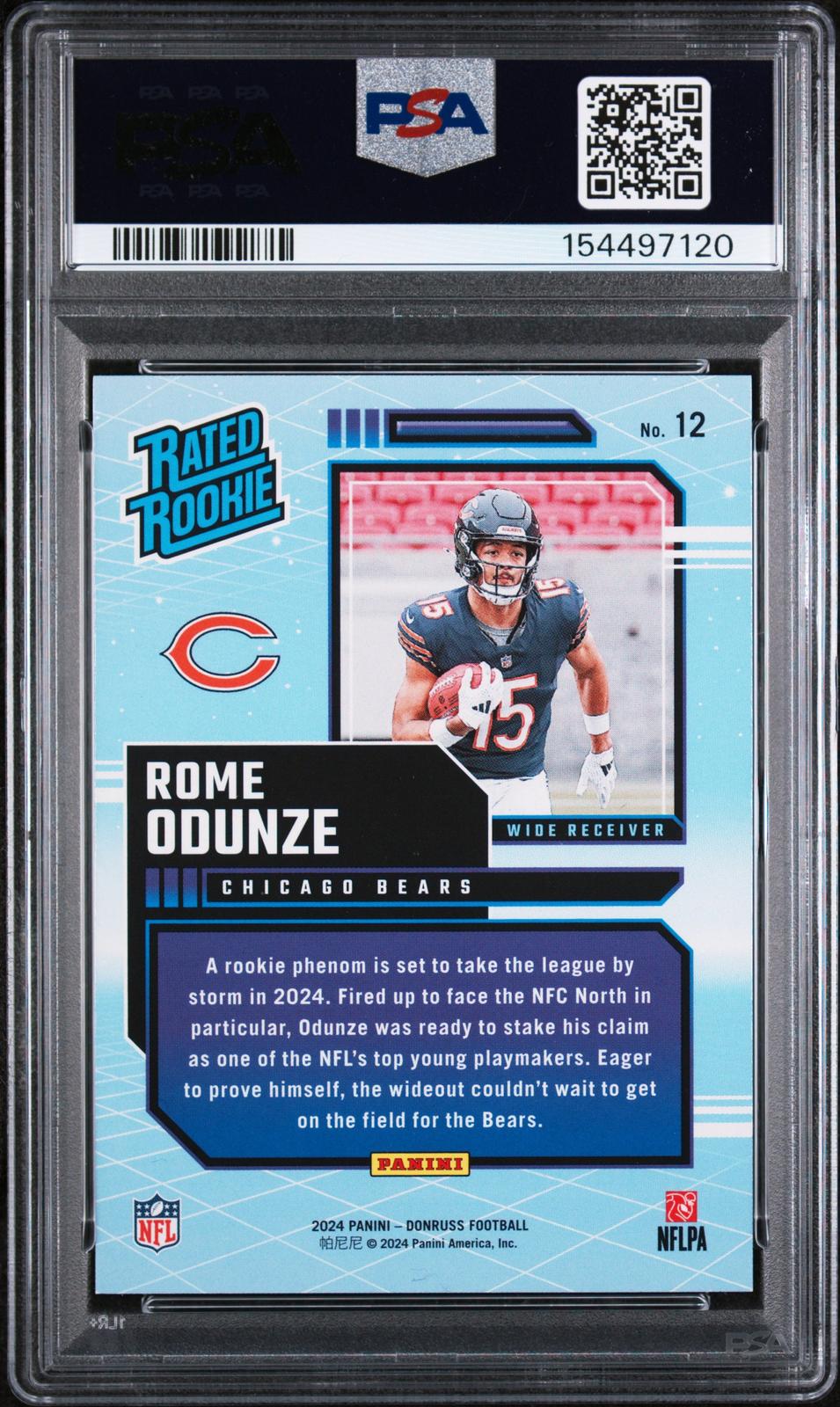 2024 Panini Donruss Rated Rookies Retro #12 Rome Odunze PSA 10