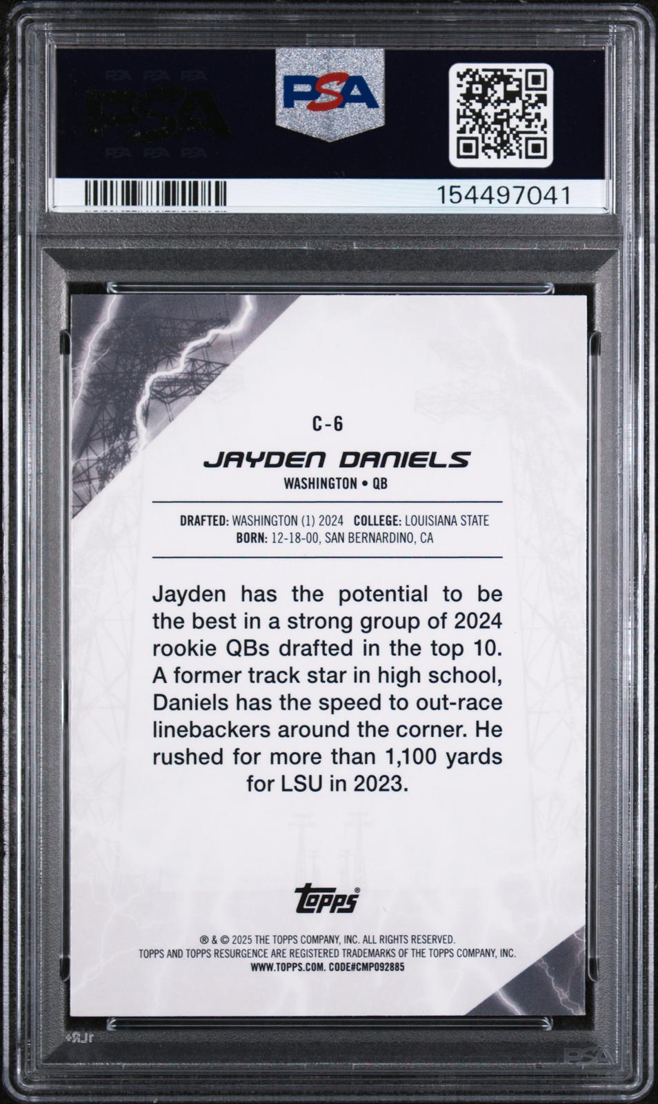 2024 Topps Resurgence Conductors #C6 Jayden Daniels PSA 10