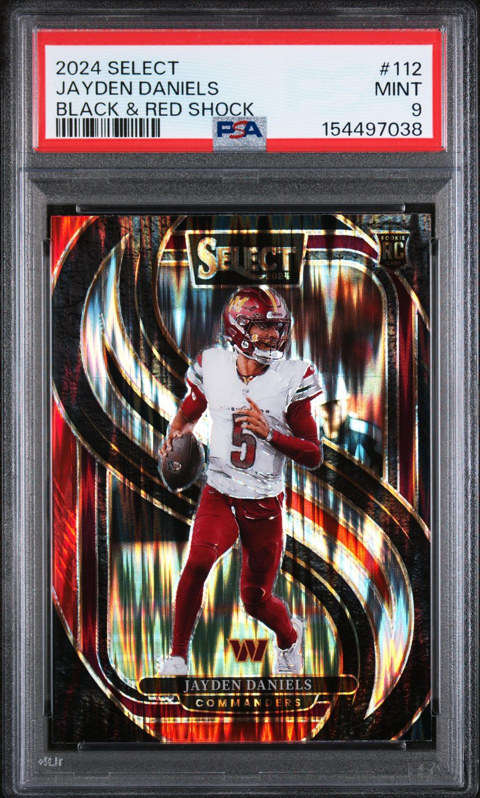 2024 Panini Select #112 Jayden Daniels Black & Red Shock PSA 9