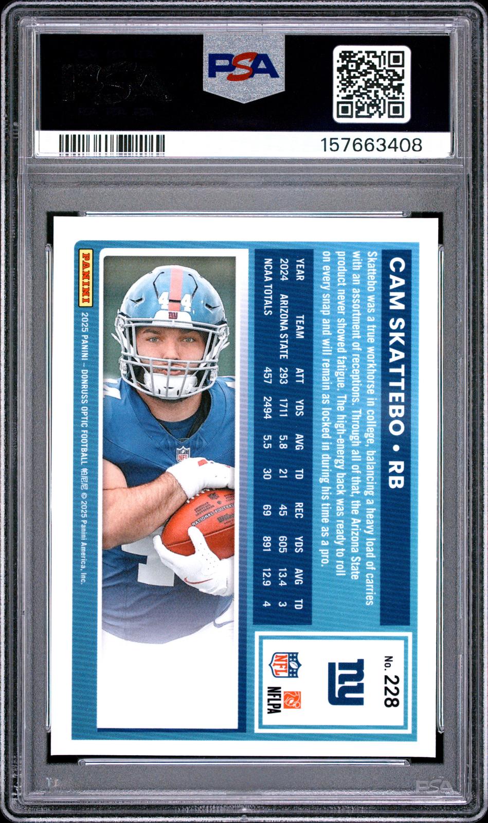 2025 Panini Donruss Optic #228 Cam Skattebo PSA 9