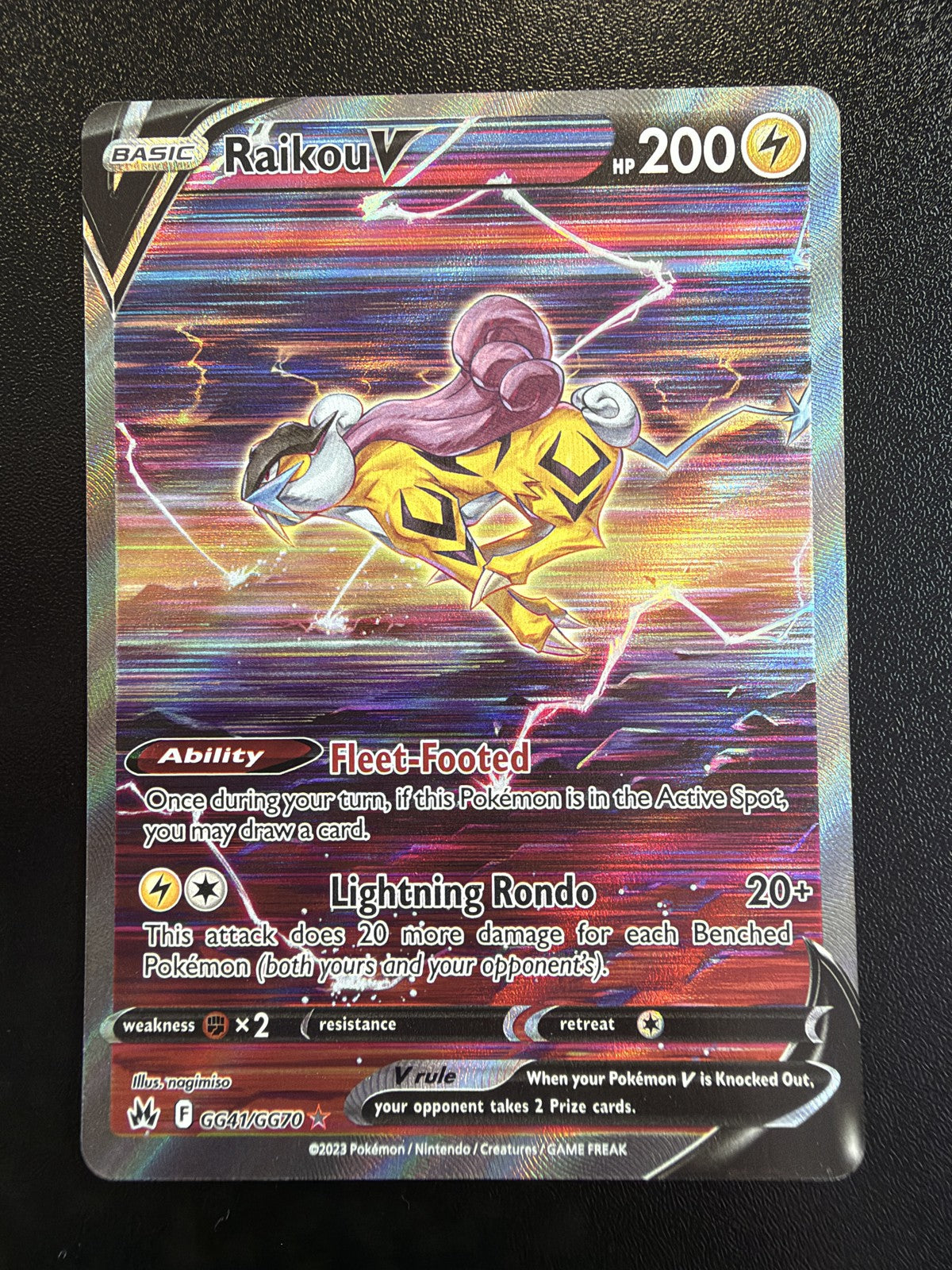 2023 Pokemon Crown Zenith Galarian Gallery Raikou V GG41/GG70
