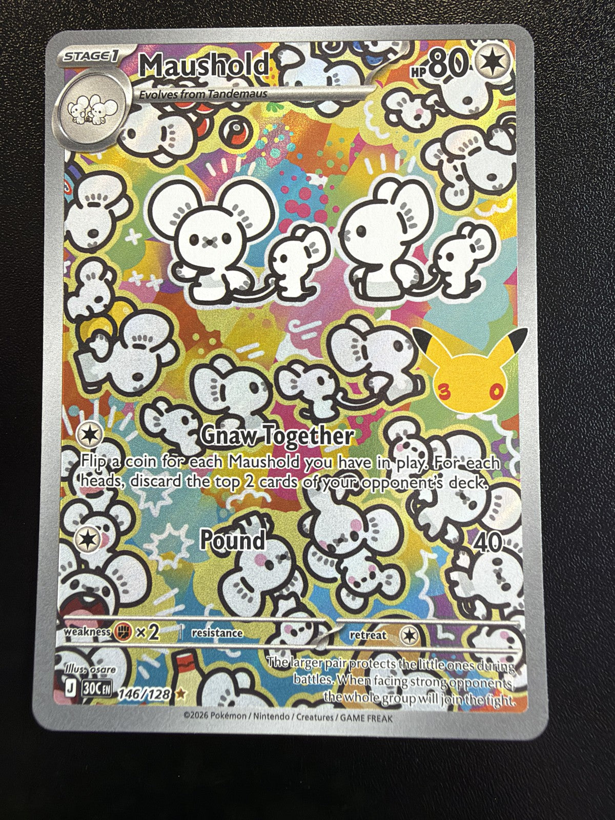 2026 Pokemon 30th Celebration Maushold 146/128 Illustration Rare