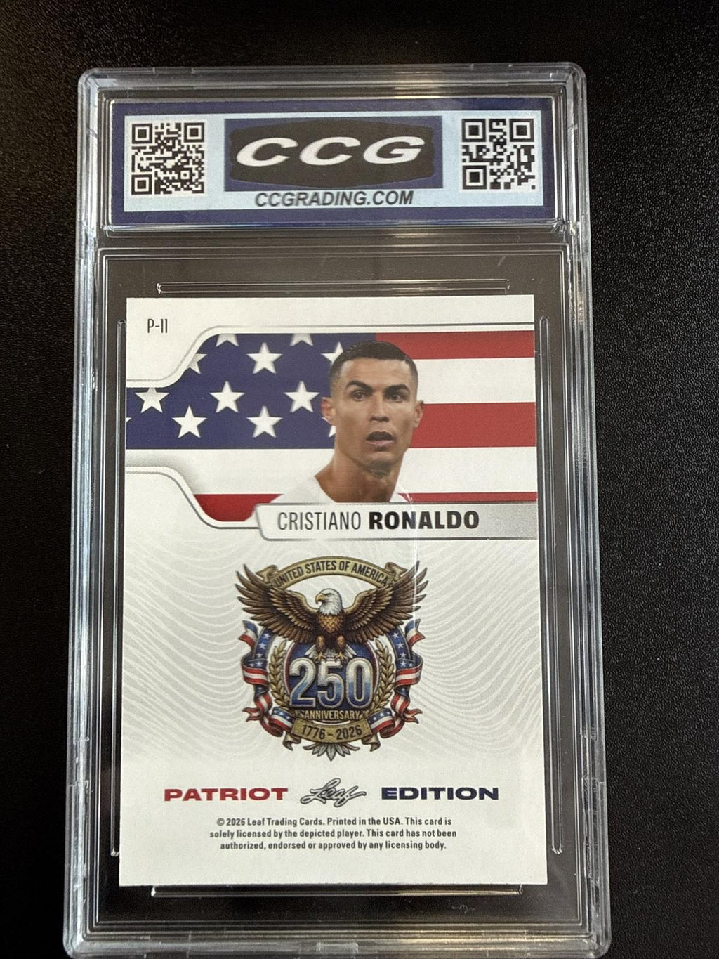 2026 Leaf Patriot Edition #P11 Ronaldo Red 55/76 CCG 10
