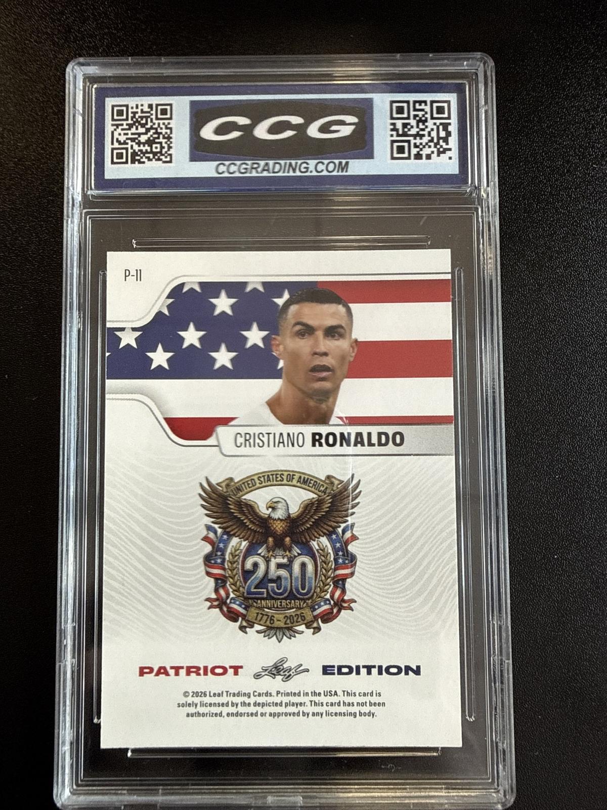 2026 Leaf Patriot Edition #P11 Ronaldo Red 55/76 CCG 10