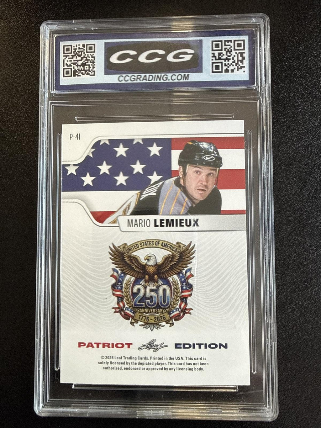 2026 Leaf Patriot Edition #P41 Mario Lemieux CCG 10