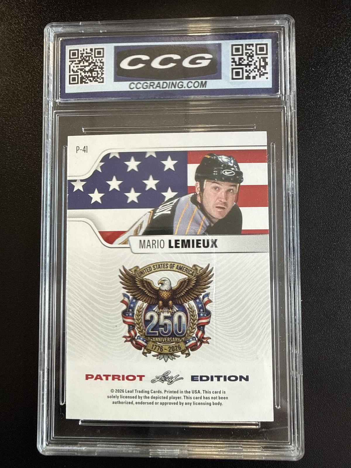 2026 Leaf Patriot Edition #P41 Mario Lemieux CCG 10