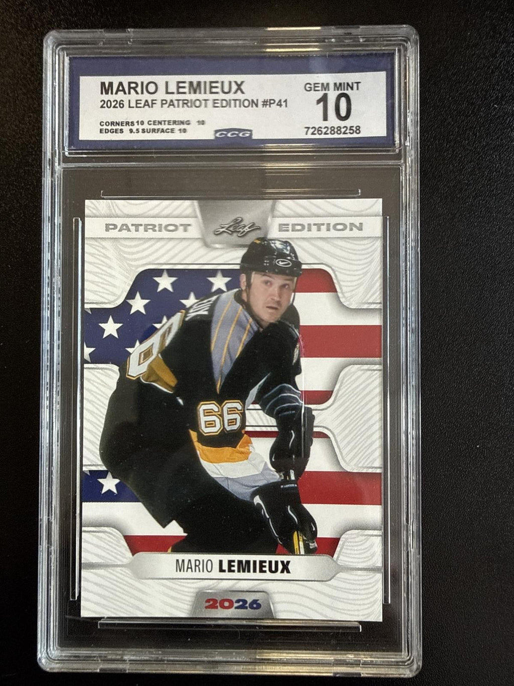 2026 Leaf Patriot Edition #P41 Mario Lemieux CCG 10