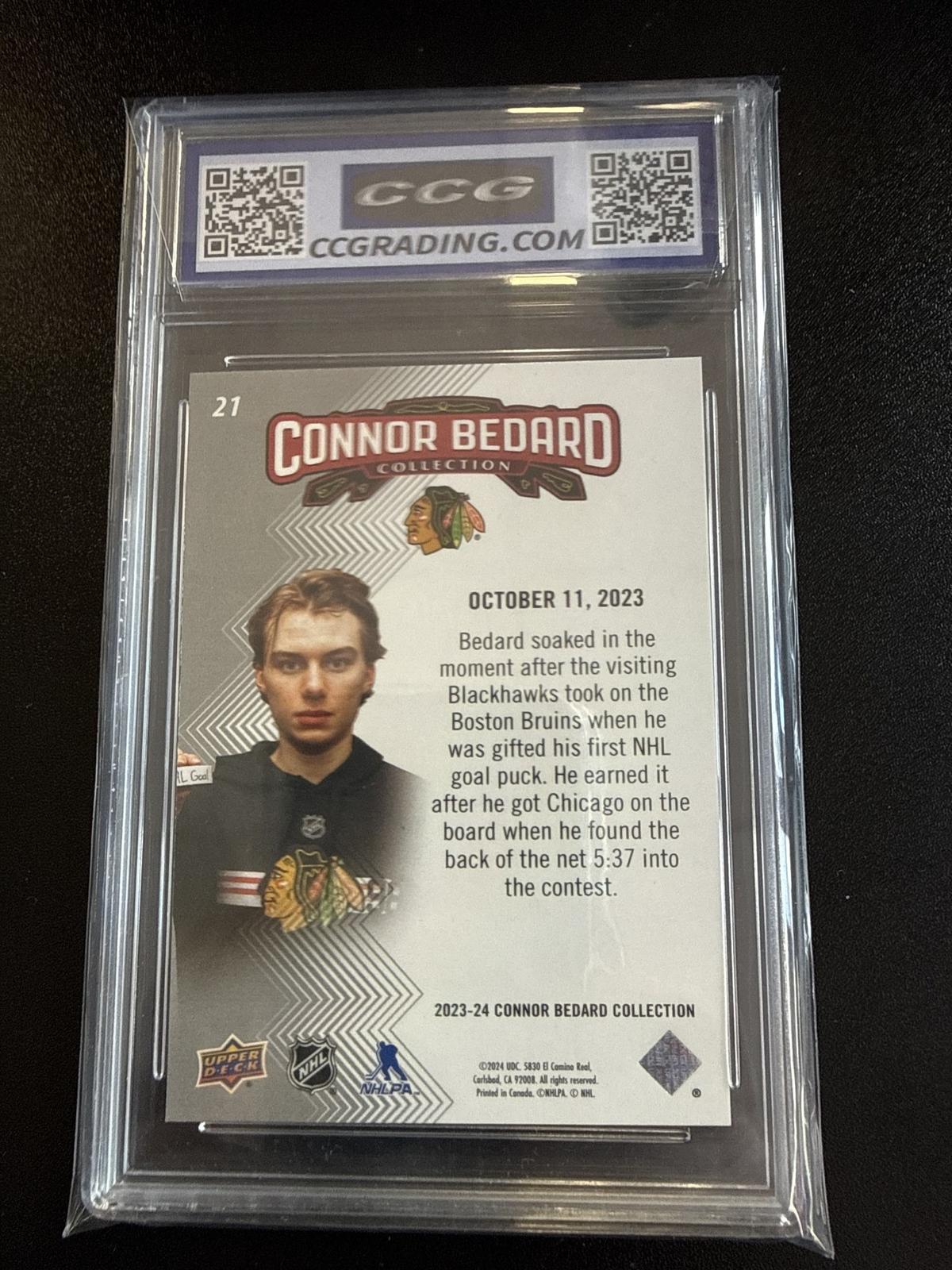 2023-24 Upper Deck Connor Bedard Collection #21 Bedard Rookie CCG 10