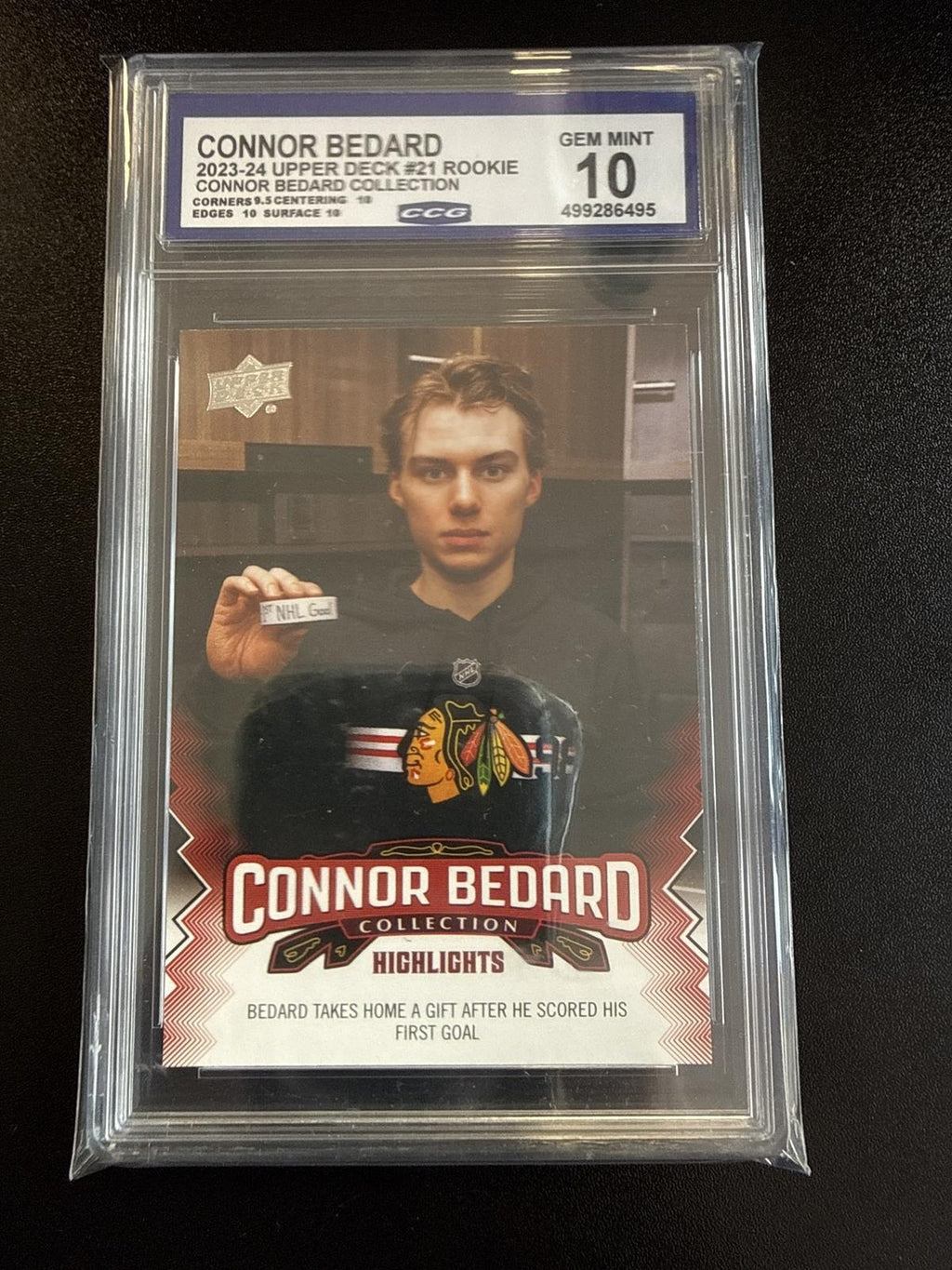 2023-24 Upper Deck Connor Bedard Collection #21 Bedard Rookie CCG 10