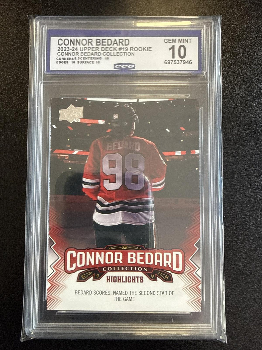 2023-24 Upper Deck Connor Bedard Collection #19 Bedard Rookie CCG 10