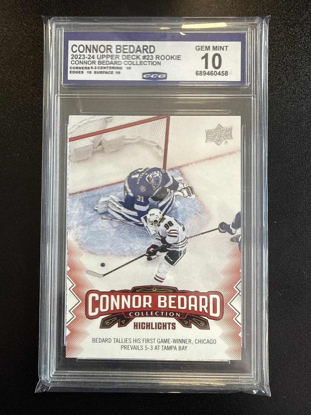 2023-24 Upper Deck Connor Bedard Collection #23 Bedard Rookie CCG 10