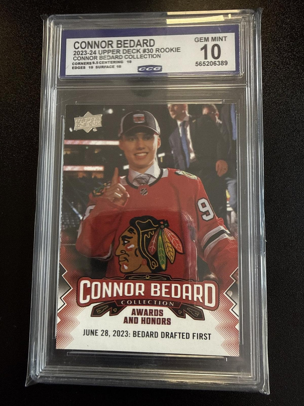 2023-24 Upper Deck Connor Bedard Collection #30 Bedard Rookie CCG 10