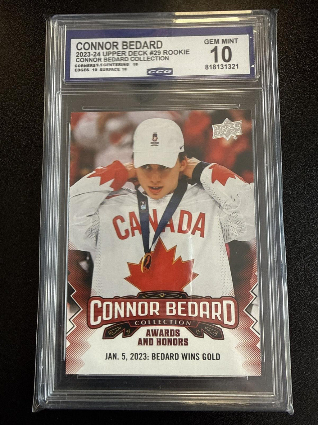 2023-24 Upper Deck Connor Bedard Collection #29 Bedard Rookie CCG 10