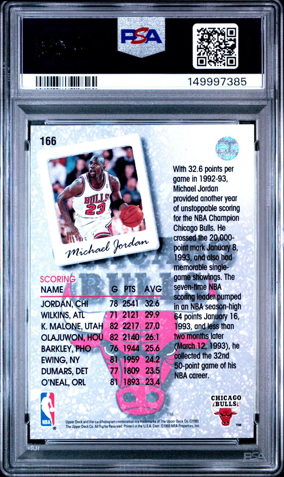 1993 Upper Deck #166 Michael Jordan PSA 8