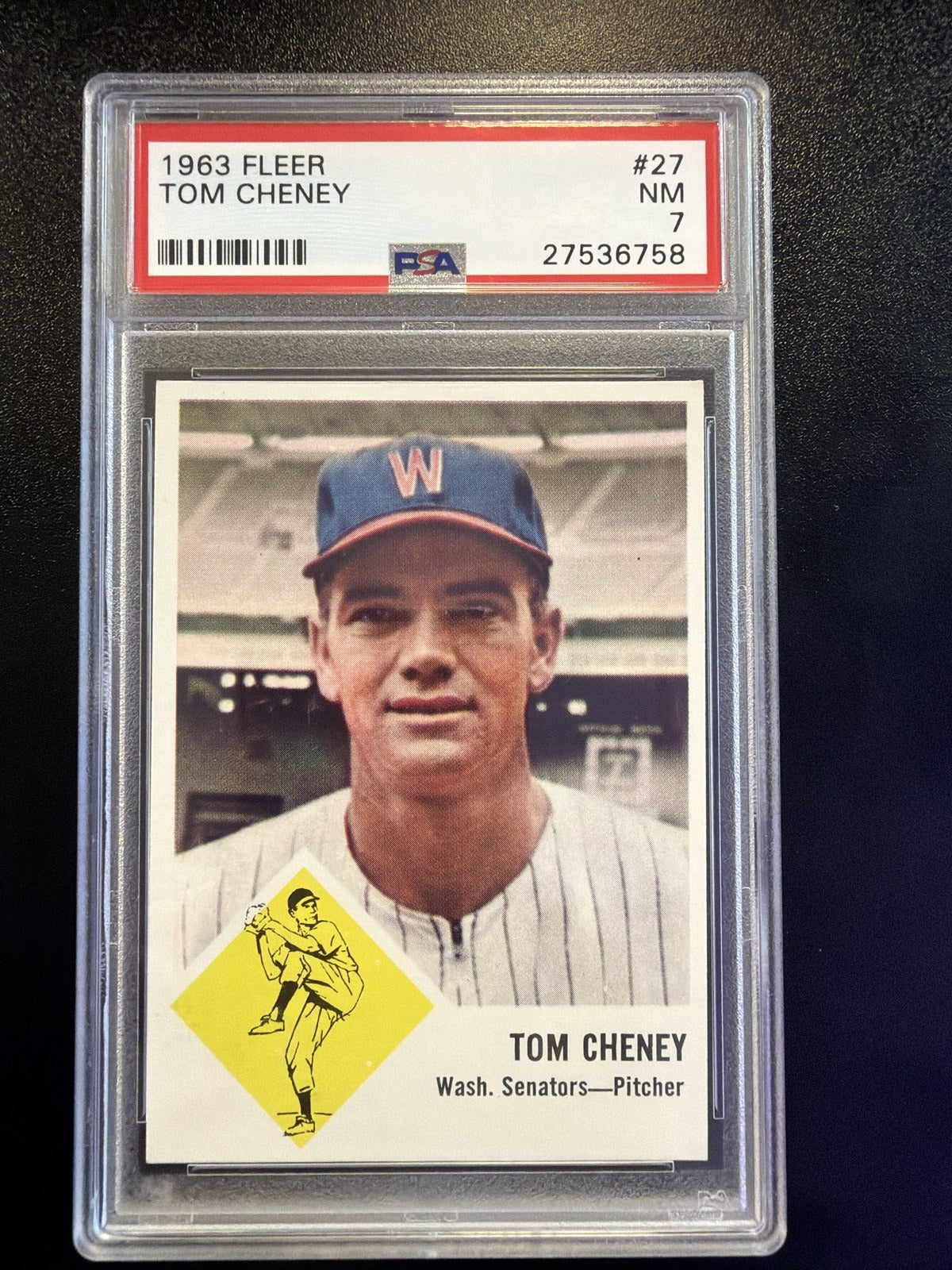 1963 Fleer #27 Tom Cheney PSA 7