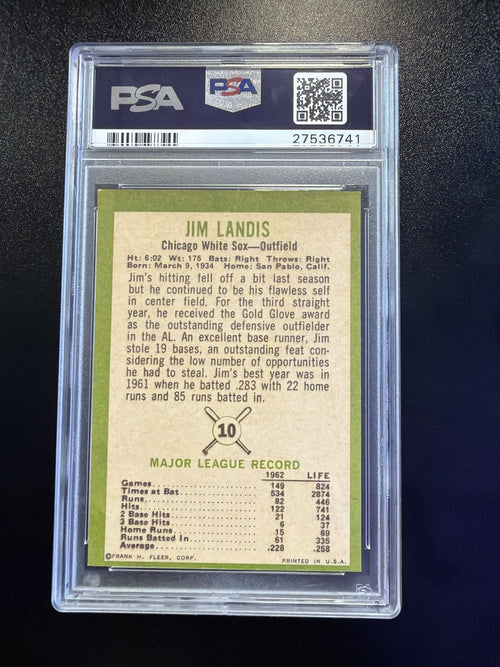 1963 Fleer #10 Jim Landis PSA 6