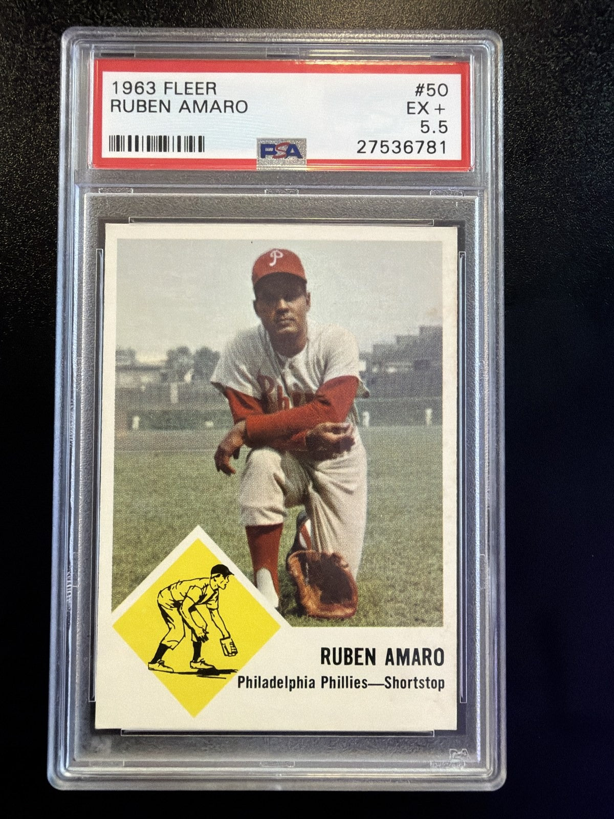 1963 Fleer #50 Ruben Amaro PSA 5.5