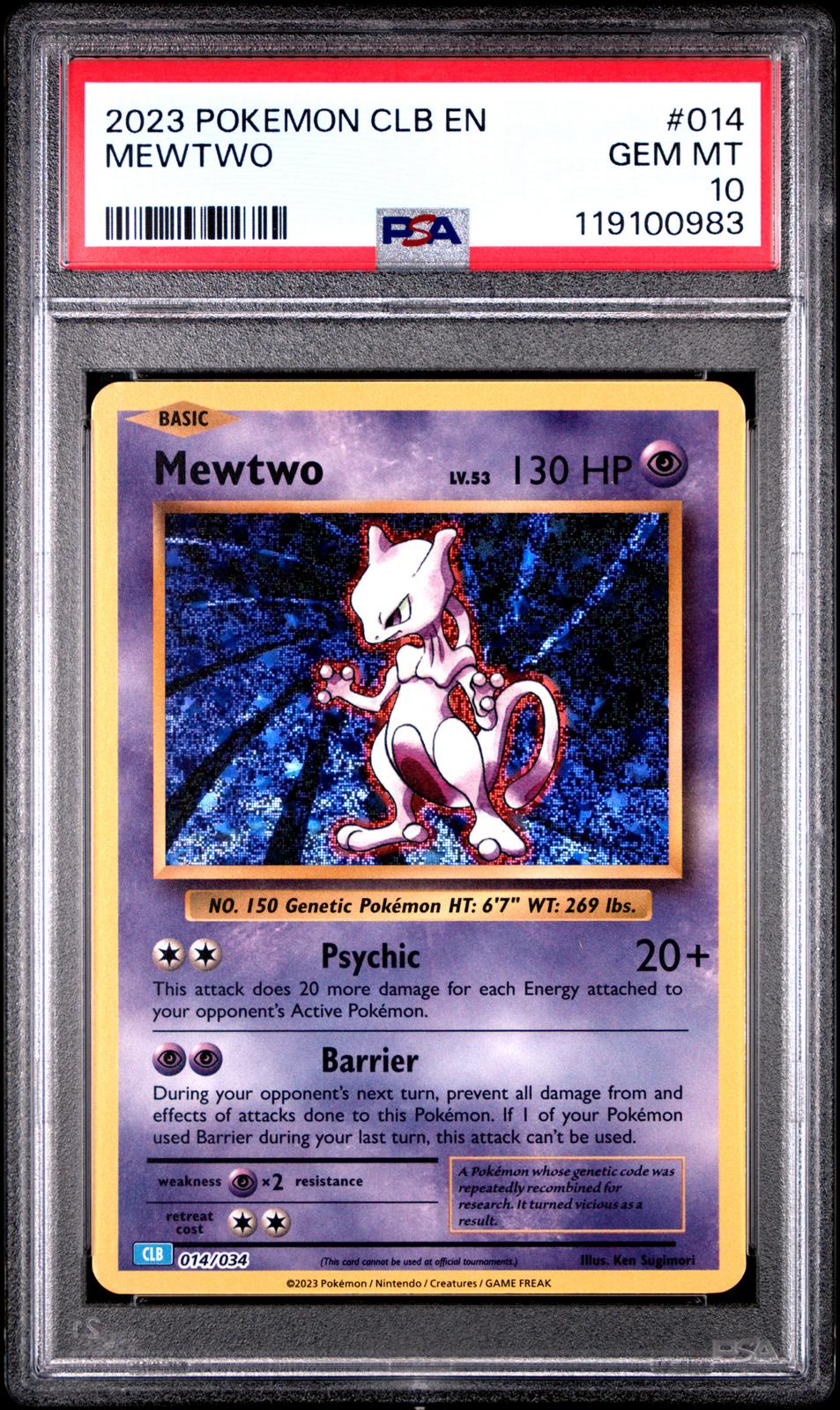 2023 Pokemon CLB EN Classic Collection #014 Mewtwo PSA 10