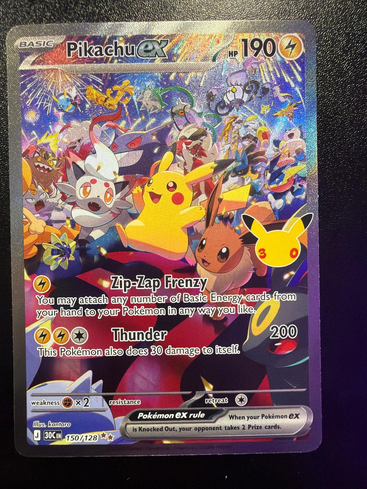 2026 Pokemon 30th Celebration #150/128 Pikachu ex Special Illustration Rare
