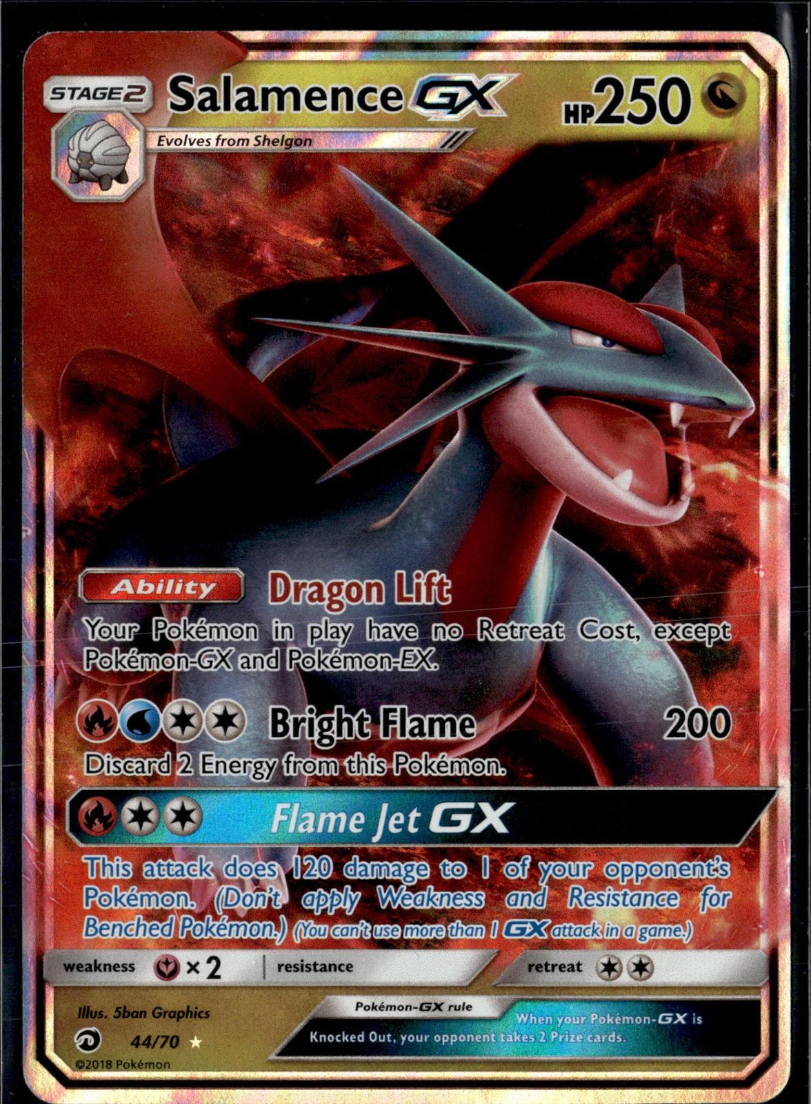 2018 Pokemon Dragon Majesty #44/70 Salamence GX Holo GX