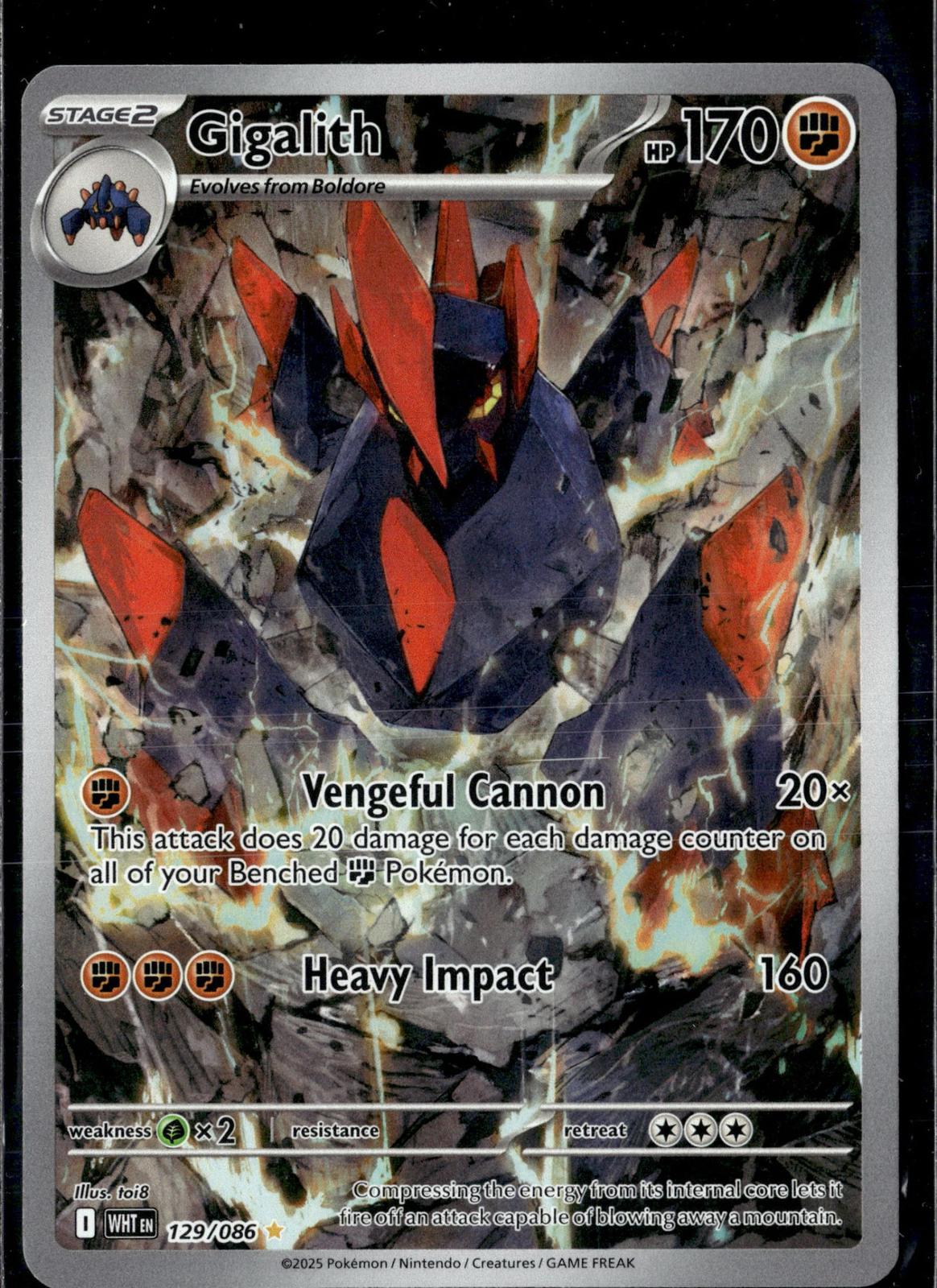 2025 Pokemon White Flare #129/086 Gigalith Illustration Rare
