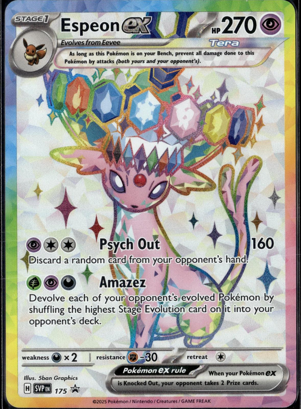 2025 Pokemon SV Black Star Promo SVP 175 Espeon ex Promo