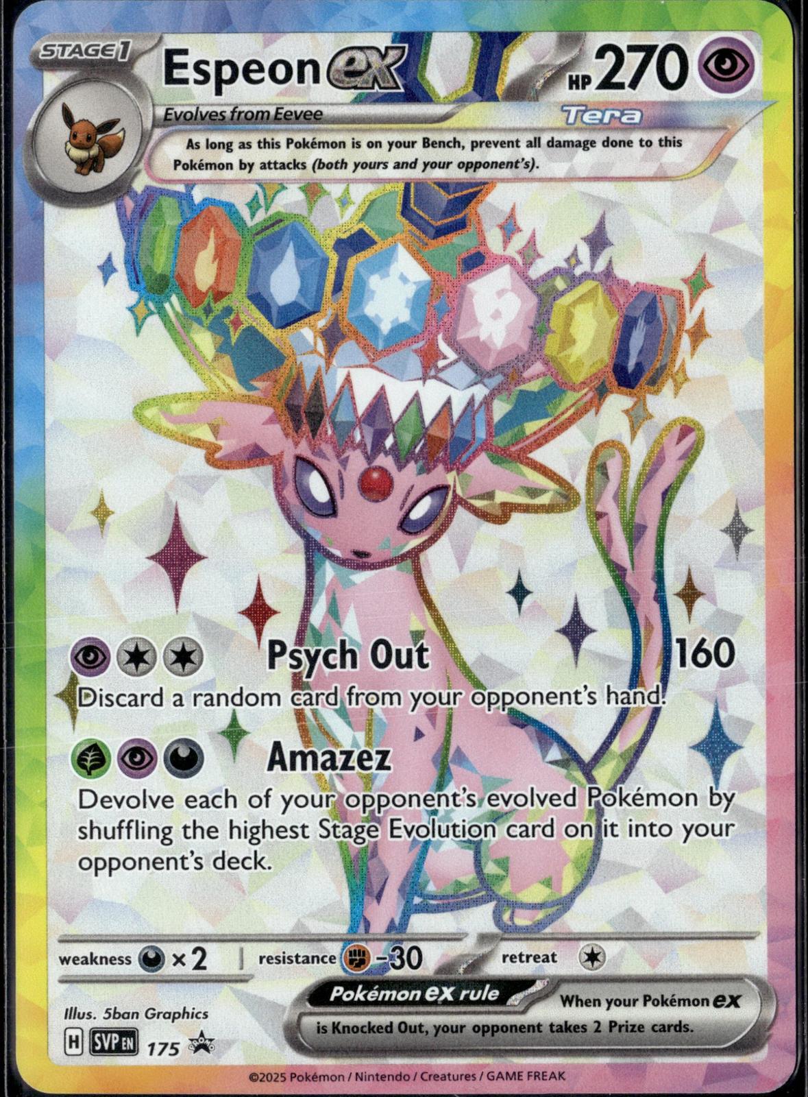 2025 Pokemon SV Black Star Promo SVP 175 Espeon ex Promo