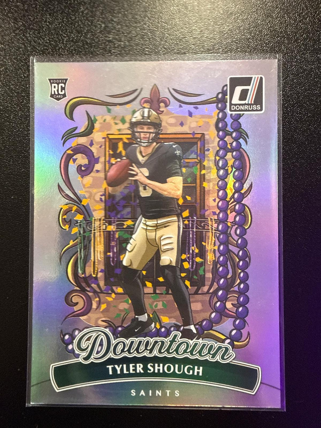 2025 Donruss Downtown #19 Tyler Shough RC Case Hit SSP Saints DS-R-000008