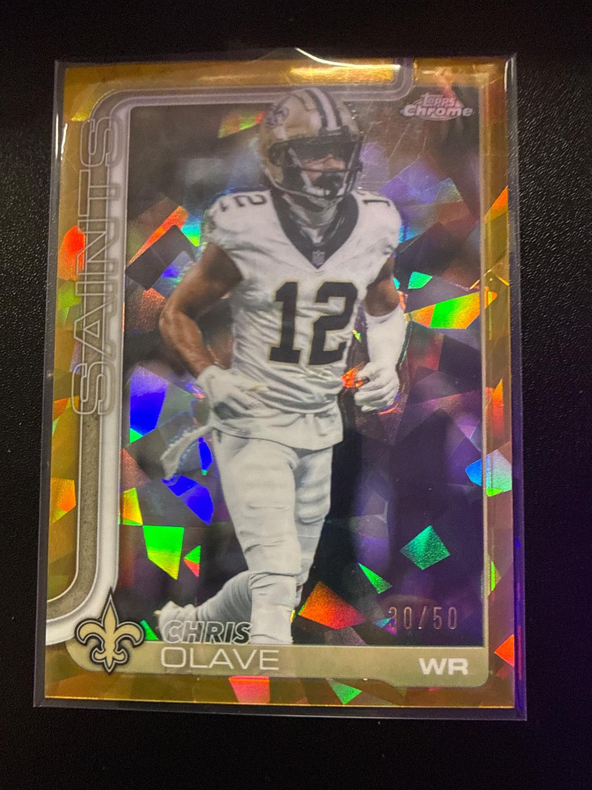 2025 Topps Chrome #216 Chris Olave Gold Ice #20/50 Saints DS-R-000012