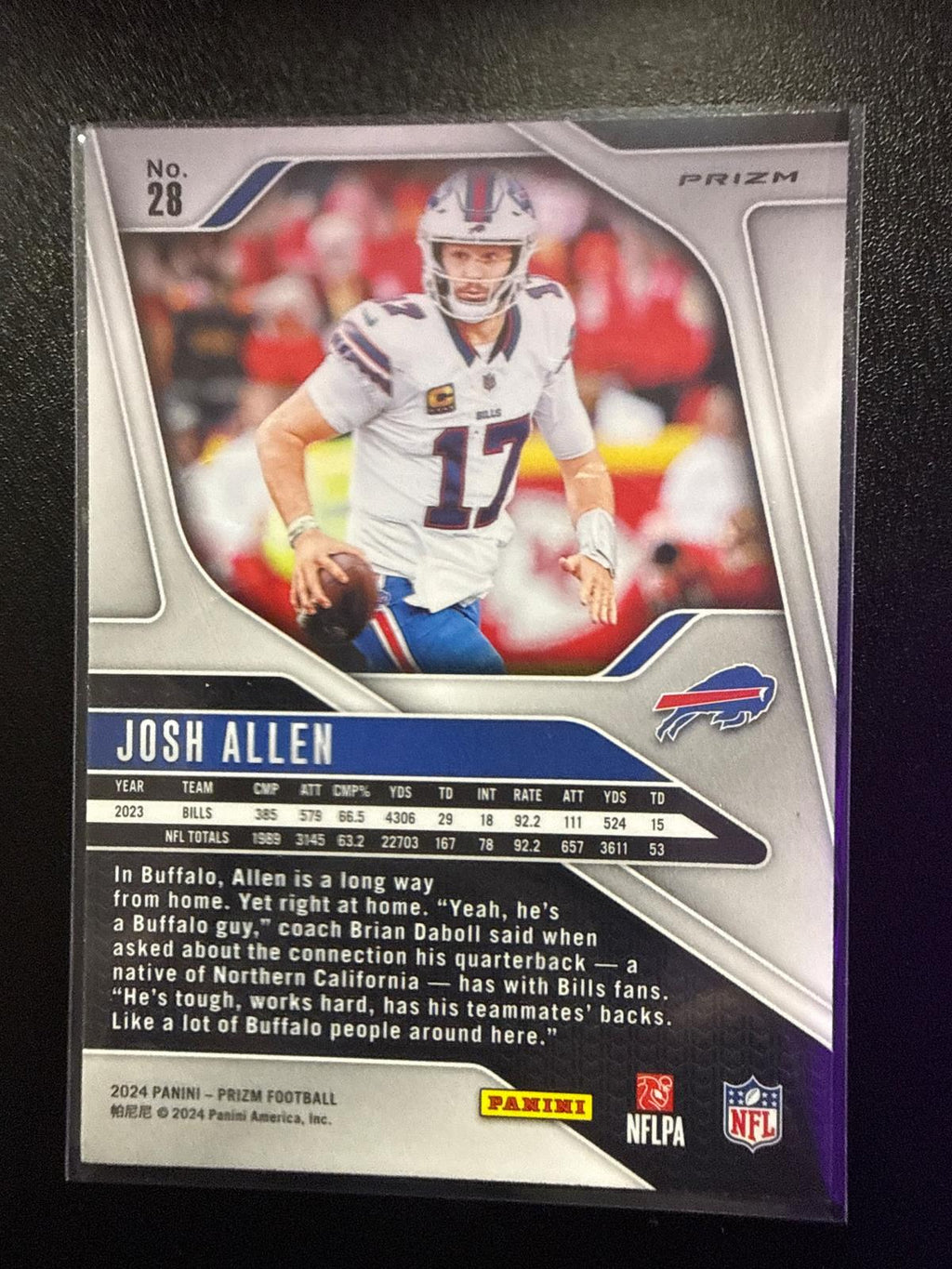 2024 Prizm #28 Josh Allen Black White Checker Prizm Bills DS-R-000013