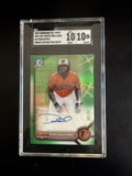 2022 Bowman Chrome Prospects Donta Williams Green Refractor Auto #58/99 SGC 10