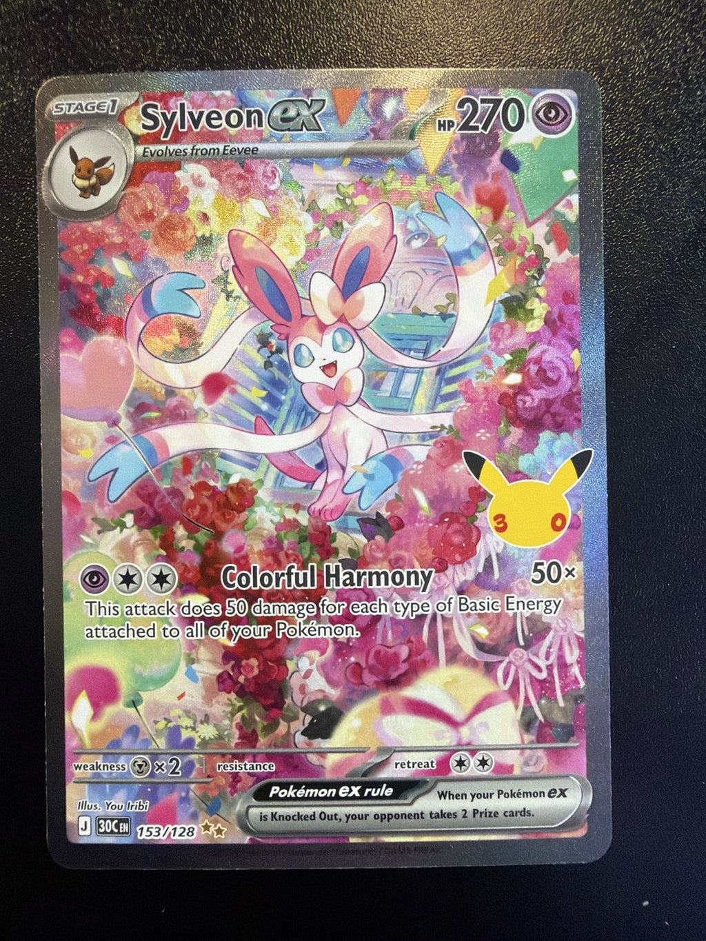 2026 Pokemon 30th Celebration #153/128 Sylveon ex Special Illustration Rare