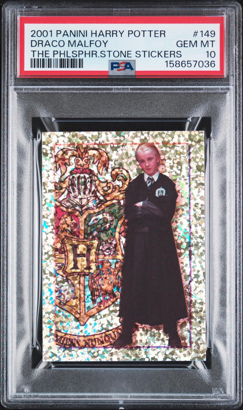 2001 Panini Harry Potter Philosopher's Stone Sticker #149 Draco Malfoy PSA 10