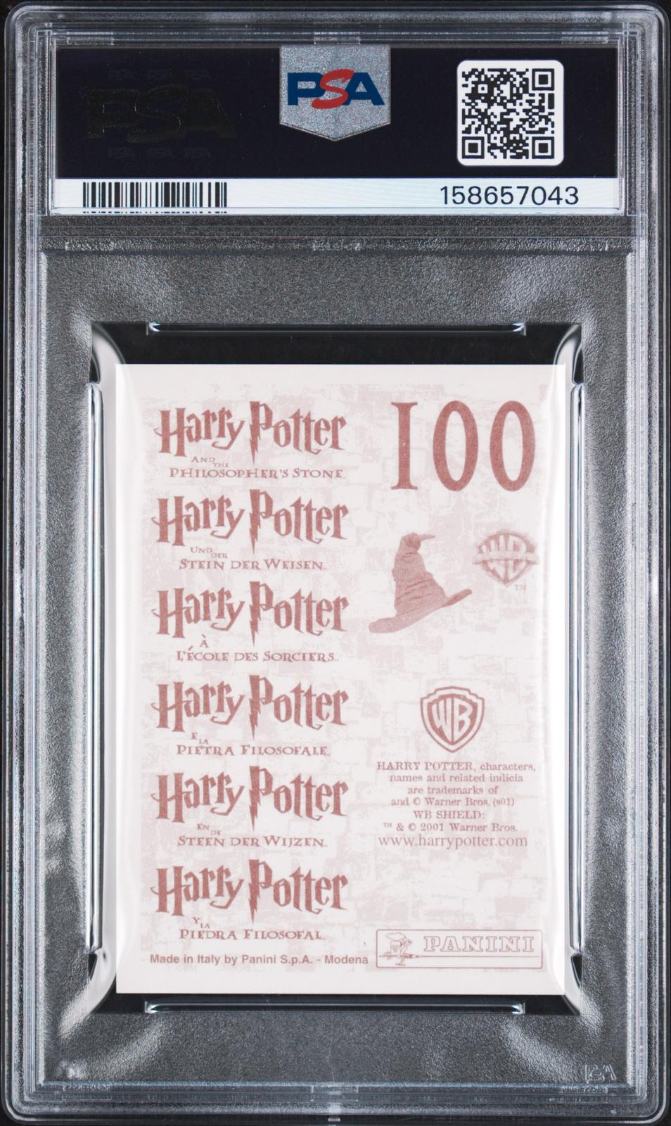 2001 Panini Harry Potter Philosopher's Stone Sticker #100 Slytherin PSA 10