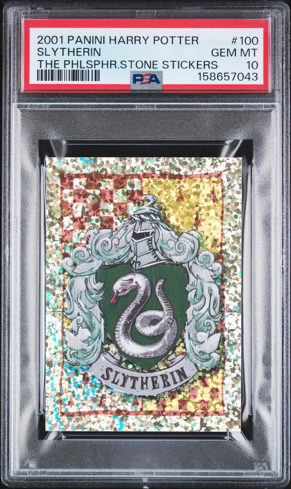 2001 Panini Harry Potter Philosopher's Stone Sticker #100 Slytherin PSA 10