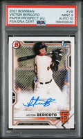 2021 Bowman Paper Prospect Auto #VB Victor Bericoto PSA 9
