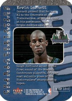 2000-01 Fleer Futures #4 C Kevin Garnett Characteristics