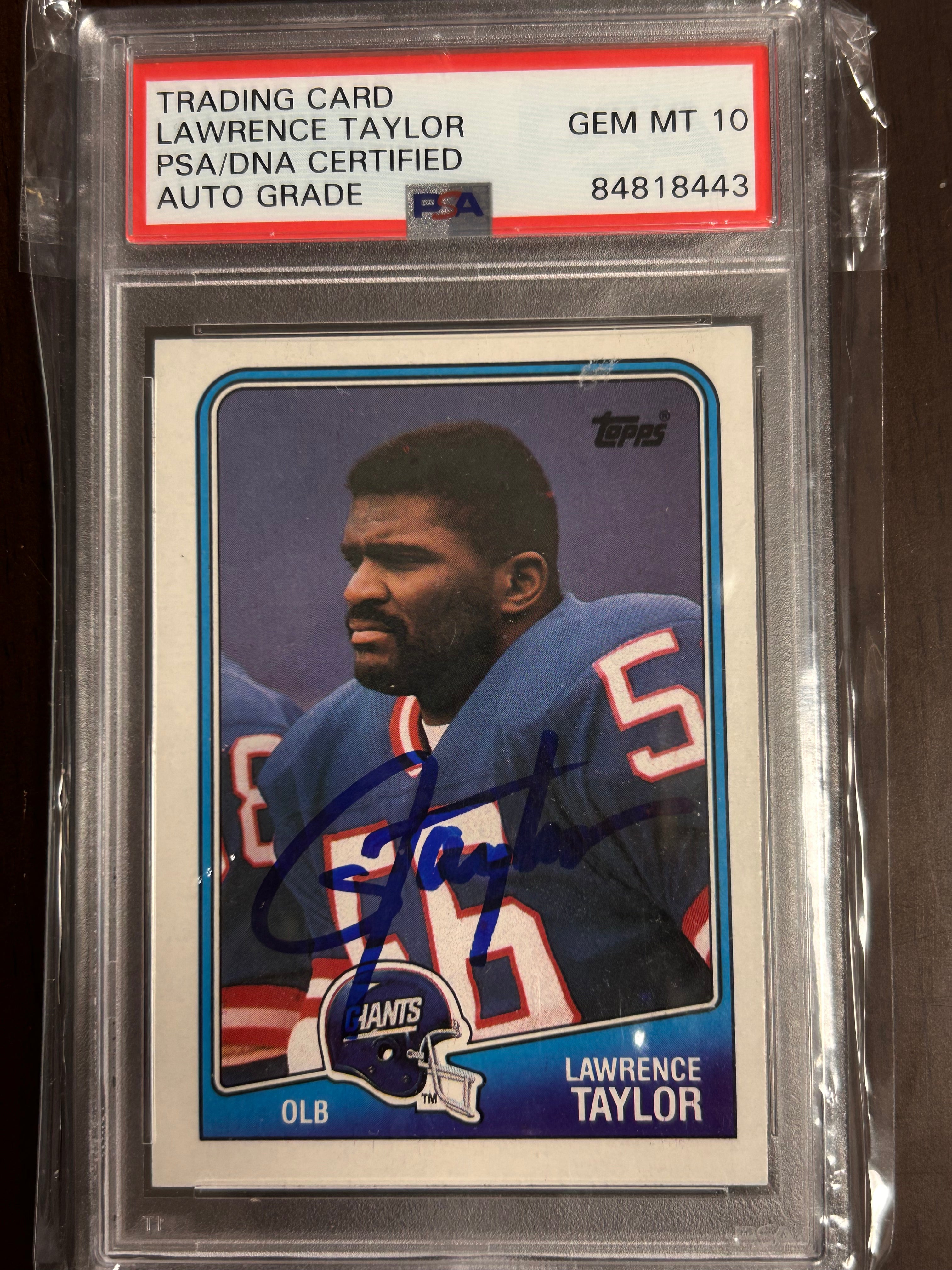 Lawrence Taylor 1988 Topps #285 PSA/DNA Certified Auto PSA 10
