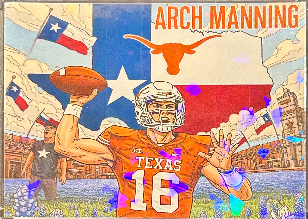 Archie Manning Illustrated Liberty Customs Holo Cracked Ice