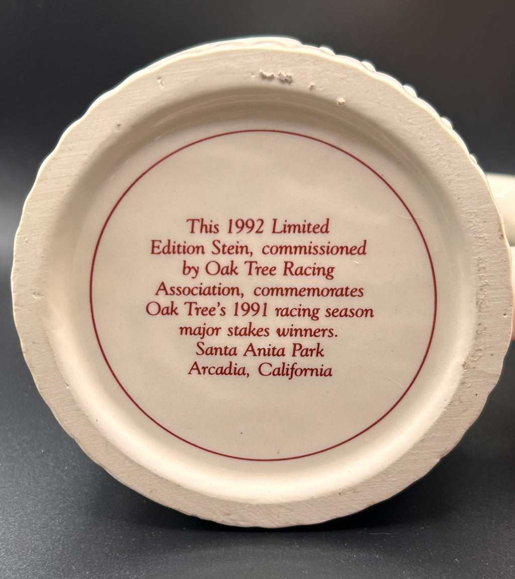 1992 Oak Tree Racing Major Stakes Winners Commemorative Stein