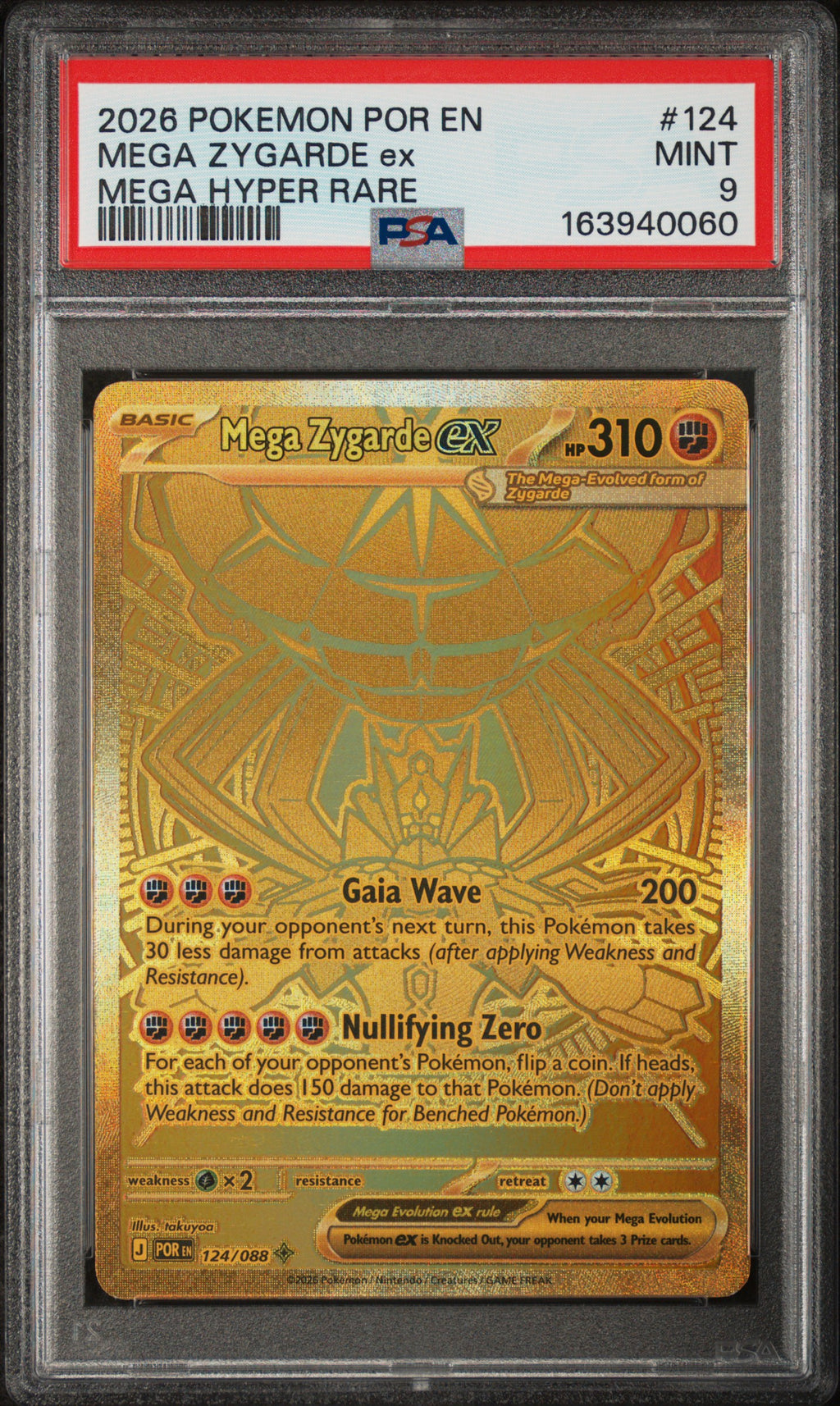 PSA cert 163940060 front — Mega Zygarde ex #124 PSA 9